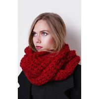 Liquorish Red Wrap Knit Scarf