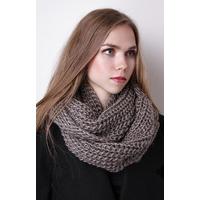 liquorish taupe chunky knit infinity scarf