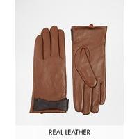 Liquorish Soft Leather Bow Gloves