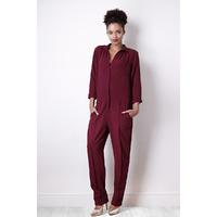 Liquorish Relaxed Wine Jumpsuit
