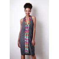 Liquorish Grey Sequin Panel Dress