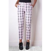 Liquorish Pastel Pink Check Cropped Trousers