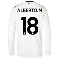 Liverpool Away Shirt 2017-18 - Long Sleeve with Alberto.M 18 printing, Black