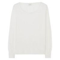 Linen Wide Crewneck Jumper - Nature White