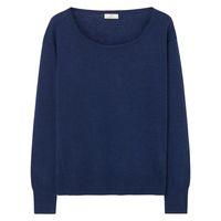 Linen Wide Crewneck Jumper - Persian Blue