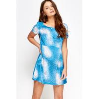 light blue mix print dress