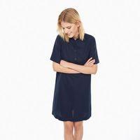 Linen Popover Shirtdress - Marine