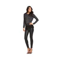 Lipsy Essentials Black Lurex Slash Neck Jumper