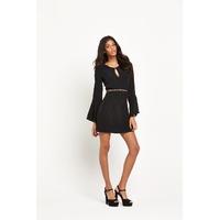 Lipsy Essentials Belted Bell Sleeve Skater Dress