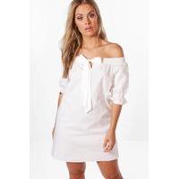 lisa off the shoulder dress white