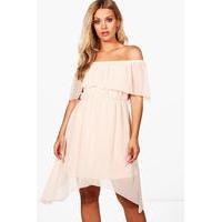 lily double layer skater dress blush