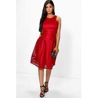 Li Panelled Full Skirt Skater Dress - berry