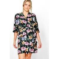 Lily Floral Wrap Front Dress - multi