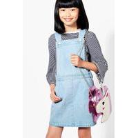 Lightwash Pinafore Denim Dress - blue