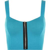 Lindsey Zip Detail Strappy Sleeveless Bralet - Turquoise