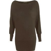 Liddy Plain Long Sleeved Batwing Top - Dark Grey