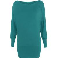 Liddy Plain Long Sleeved Batwing Top - Turquoise