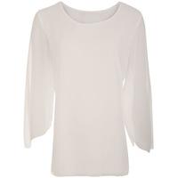 Lizzy Long Sleeve Chiffon Top - White