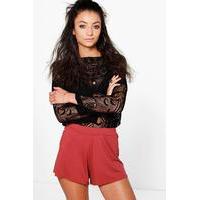 Lila Basic Oversized Flippy Shorts - rust