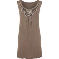 Lina Stud Detail Top - Mocha