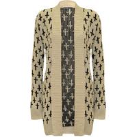 Lindsey Cross Open Knitted Cardigan - Stone