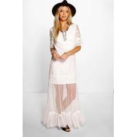 Lilly All Over Crochet Lace Maxi Dress - ivory