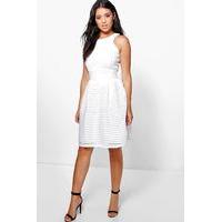 li panelled full skirt skater dress ivory