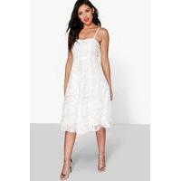 Li Lace Strappy Sweetheart Midi Dress - ivory