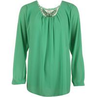 Lili Plus Chiffon Lined Crochet Back Top - Mint Green