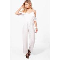 Lily Open Shoulder Jumpsuit - ivory