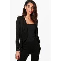 Lightweight Waterfall Chiffon Jersey Jacket - black