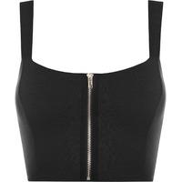 lindsey zip detail strappy sleeveless bralet black