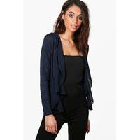 Lightweight Waterfall Chiffon Jersey Jacket - navy