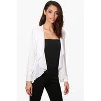 Lightweight Waterfall Chiffon Jersey Jacket - cream