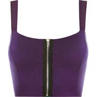 lindsey zip detail strappy sleeveless bralet purple