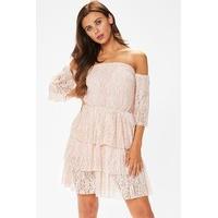 Liv Rose Lace Ruffle Bardot Dress