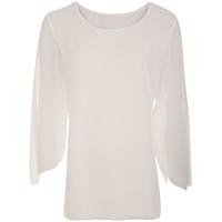 Lizzy Long Sleeve Chiffon Top - White