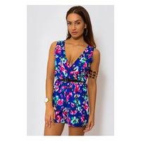 lilly pop blue floral playsuit