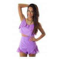 Lilac Crush Frill Top & Shorts