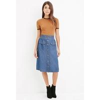 Life In Progress Buttoned Denim Skirt