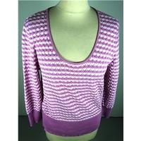 Liz Claiborne Size L Candy Pink and White Textured Cotton Jumper Sweater Perfect for Summer!