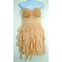 Lipsy Size 8 Delicate Champagne Pink Tiered Dress