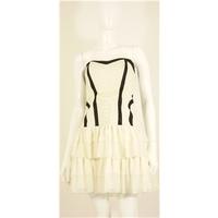 Lipsy Size 16 Monochrome Paneled Frill Dress