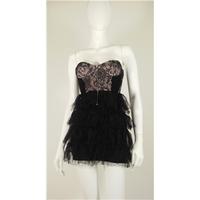 Lipsy Size 6 Mini Dress Featuring Lace Body And Frilled Skirt