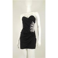 Lipsy Size 8 Mini Dress Featuring Ruched Body With Diamante Embellishment