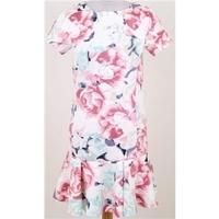 limited edition size 8 cream pink rose print dress