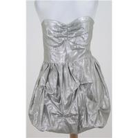 Lipsy: Size 14: Silver metallic strapless dress