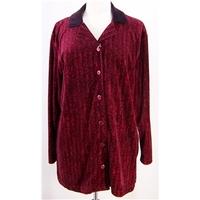 Liz Claiborne - size M - red / deep burgundy velvet blouse - long line