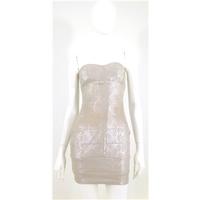 lipsy size 8 silvernude snakeskin print party dress