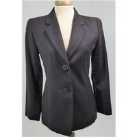 Linda Allard Ellen Tracy Size S Brown Woollen Jacket with Blue Pin Stripe